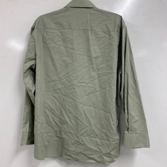 0381 Kenneth Cole Reaction Men’s Dress Shirt Sage Green Long Sleeve Button Up - Picture 2 of 7